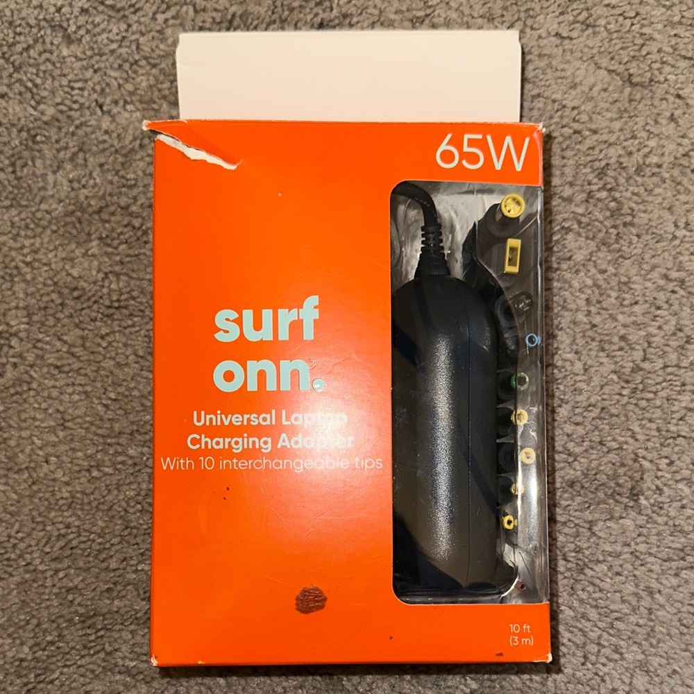Surf Onn Black 65W Laptop Charging Adapter